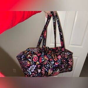 Floral Black Tote Bag